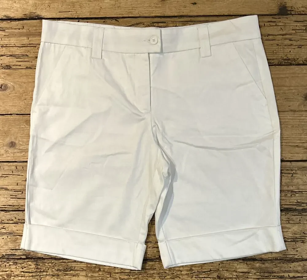 The Limited Women’s White Cuffed Bermuda Shorts Size 12 NWOT